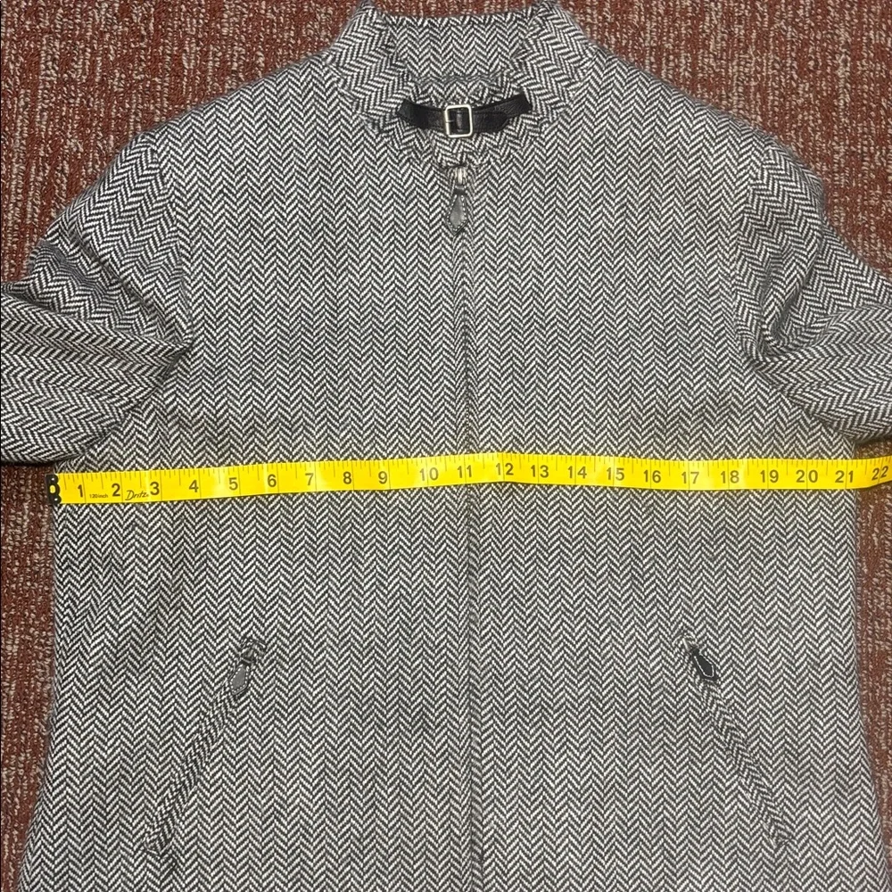 Lauren Ralph Lauren houndstooth zip boxy crop moto style wool alpaca jacket 12 - Picture 12 of 15